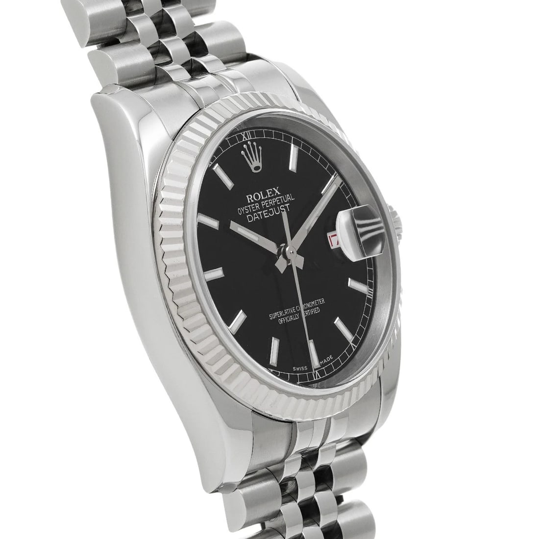 ROLEX DATEJUST BLACK WATCH - 3