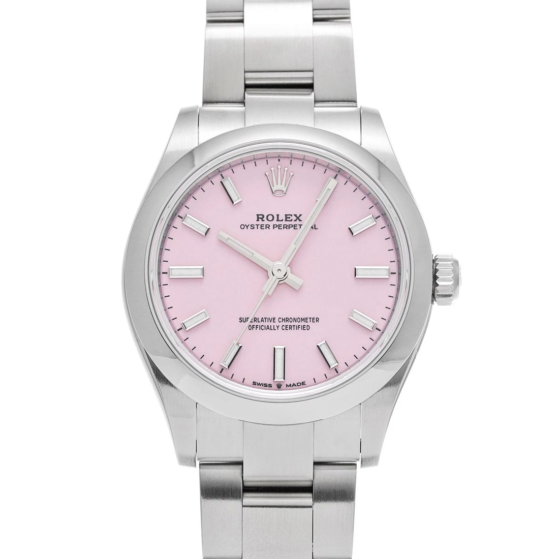 ROLEX OYSTER PERPETUAL 31 CANDY PINK WATCH: ROLEX Oyster Perpetual 31 Candy pink Watch Brand: ROLEX Type/Style: Wristwatch Material: Band Material Stainless steel, Case Material Stainless steel Color: Dial Color Candy pink Size: Case Size