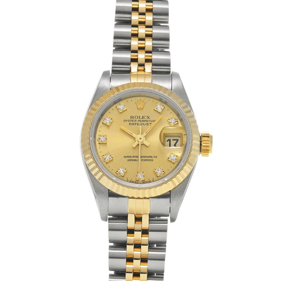ROLEX DATEJUST CHAMPAGNE/DIAMOND WATCH: ROLEX Datejust Champagne/diamond Watch Brand: ROLEX Type/Style: Wristwatch Material: Band Material Stainless steel/Yellow Gold, Case Material Stainless steel Color: Dial Color Champagne Size: Case Siz
