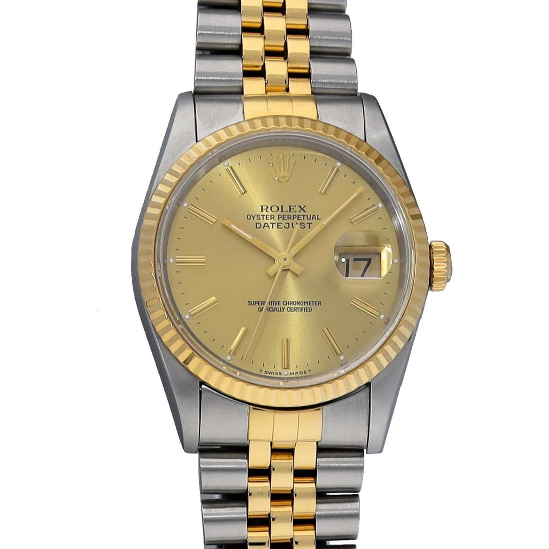 ROLEX DATEJUST 36 CHAMPAGNE WATCH: ROLEX Datejust 36 Champagne Watch Brand: ROLEX Type/Style: Wristwatch Material: Band Material Stainless steel/Yellow Gold, Case Material Stainless steel Color: Dial Color Champagne Size: Case Size H/a