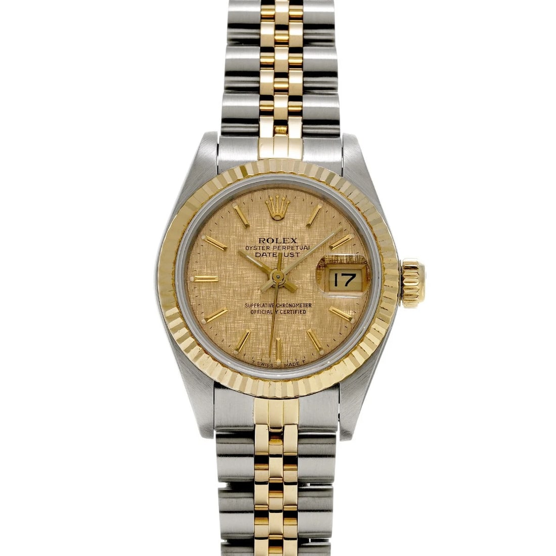ROLEX DATEJUST CHAMPAGNE MOSAIC WATCH: ROLEX Datejust Champagne mosaic Watch Brand: ROLEX Type/Style: Wristwatch Material: Band Material Stainless steel/Yellow Gold, Case Material Stainless steel Color: Dial Color Champagne mosaic Size: Ca