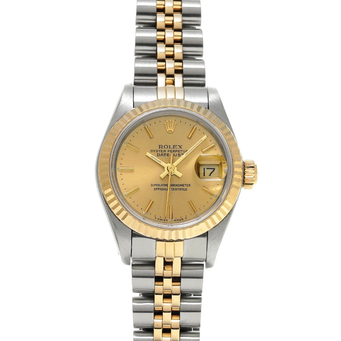 ROLEX DATEJUST CHAMPAGNE WATCH: ROLEX Datejust Champagne Watch Brand: ROLEX Type/Style: Wristwatch Material: Band Material Stainless steel/Yellow Gold, Case Material Stainless steel Color: Dial Color Champagne Size: Case Size H/abou