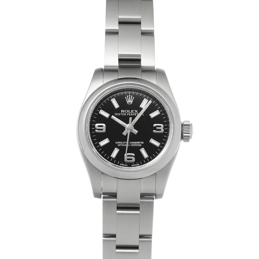 ROLEX OYSTER PERPETUAL 26 BLACK WATCH: ROLEX Oyster Perpetual 26 black Watch Brand: ROLEX Type/Style: Wristwatch Material: Band Material Stainless steel, Case Material Stainless steel Color: Dial Color black Size: Case Size H/about 26mm
