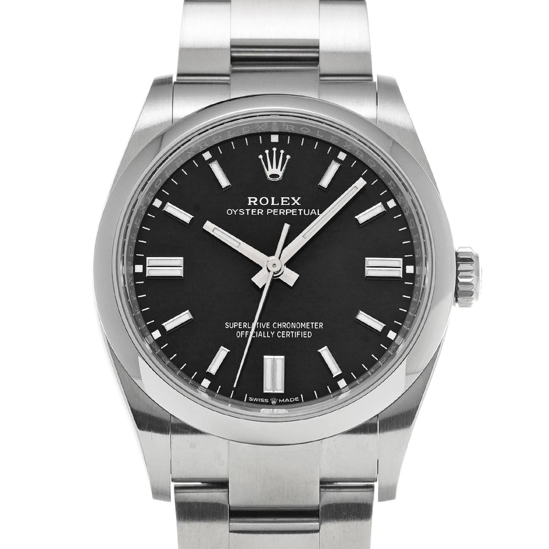 ROLEX OYSTER PERPETUAL 36 BLACK WATCH: ROLEX Oyster Perpetual 36 black Watch Brand: ROLEX Type/Style: Wristwatch Material: Band Material Stainless steel, Case Material Stainless steel Color: Dial Color black Size: Case Size H/about 36mm