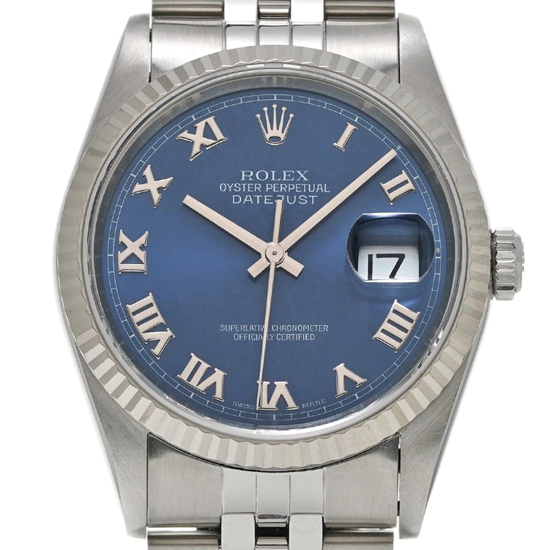 ROLEX DATEJUST BLUE WATCH - 4