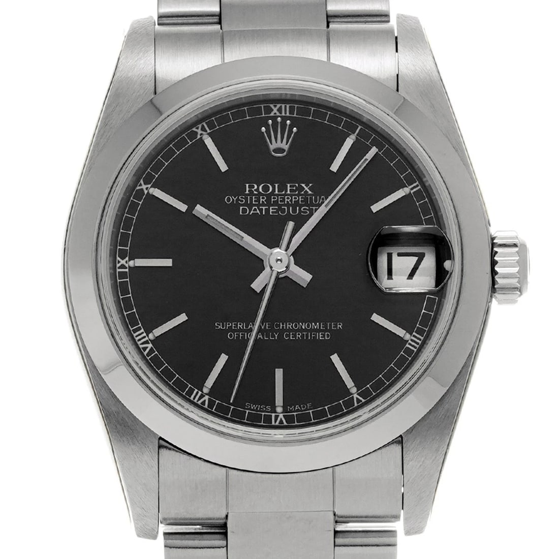 ROLEX DATEJUST BLACK WATCH - 4