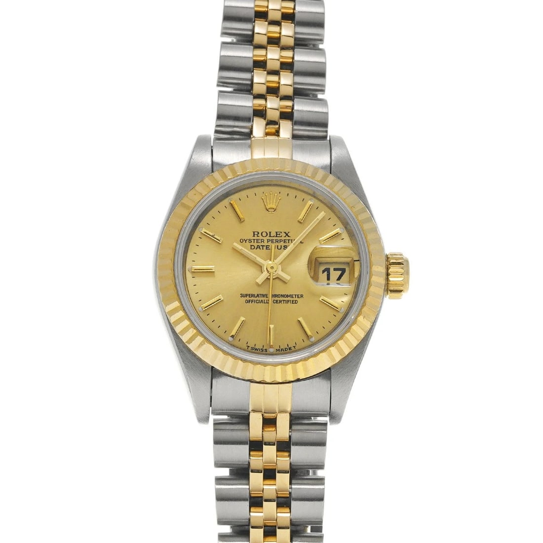 ROLEX DATEJUST CHAMPAGNE WATCH: ROLEX Datejust Champagne Watch Brand: ROLEX Type/Style: Wristwatch Material: Band Material Stainless steel/Yellow Gold, Case Material Stainless steel Color: Dial Color Champagne Size: Case Size H/abou