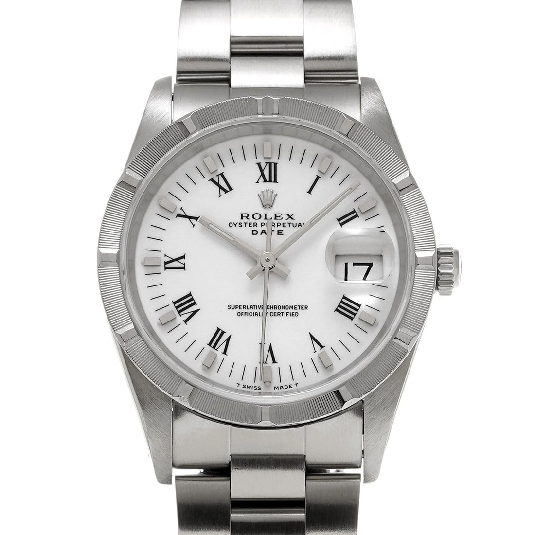 ROLEX OYSTER PERPETUAL DATE WHITE WATCH: ROLEX Oyster Perpetual Date white Watch Brand: ROLEX Type/Style: Wristwatch Material: Band Material Stainless steel, Case Material Stainless steel Color: Dial Color white Size: Case Size H/about 34mm
