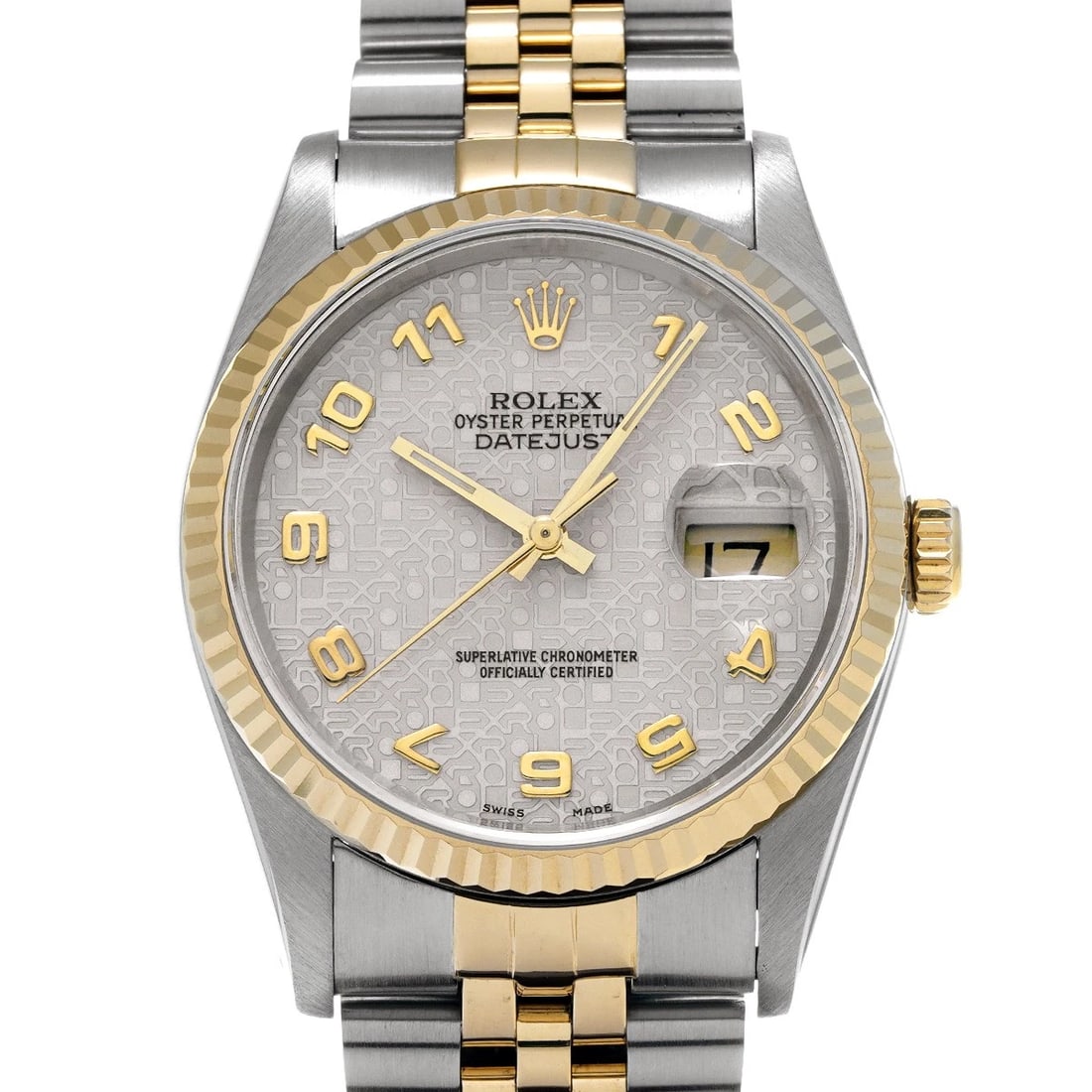 ROLEX DATEJUST 36 IVORY COMPUTER WATCH: ROLEX Datejust 36 Ivory Computer Watch Brand: ROLEX Type/Style: Wristwatch Material: Band Material Stainless steel/Yellow Gold, Case Material Stainless steel Color: Dial Color Ivory Computer Size: