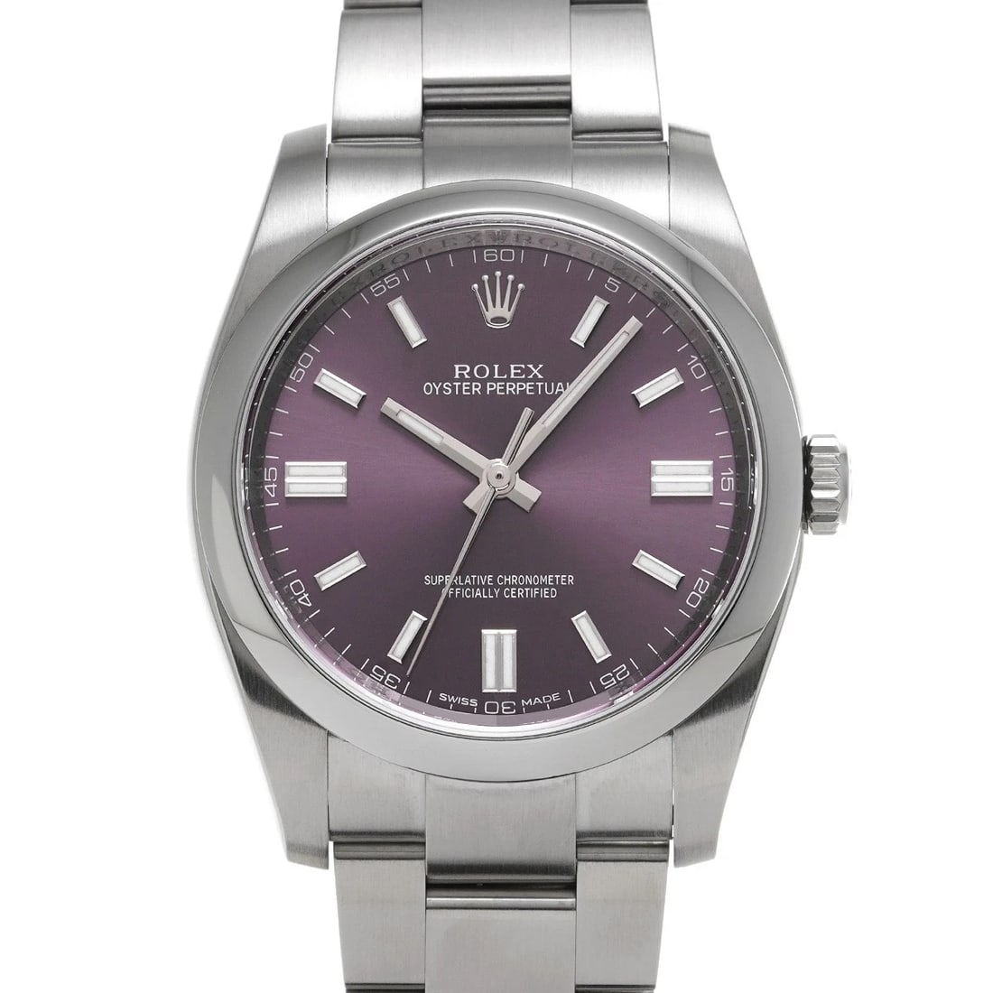 ROLEX OYSTER PERPETUAL 36 RED GRAPE WATCH: ROLEX Oyster Perpetual 36 Red grape Watch Brand: ROLEX Type/Style: Wristwatch Material: Band Material Stainless steel, Case Material Stainless steel Color: Dial Color Red grape Size: Case Size