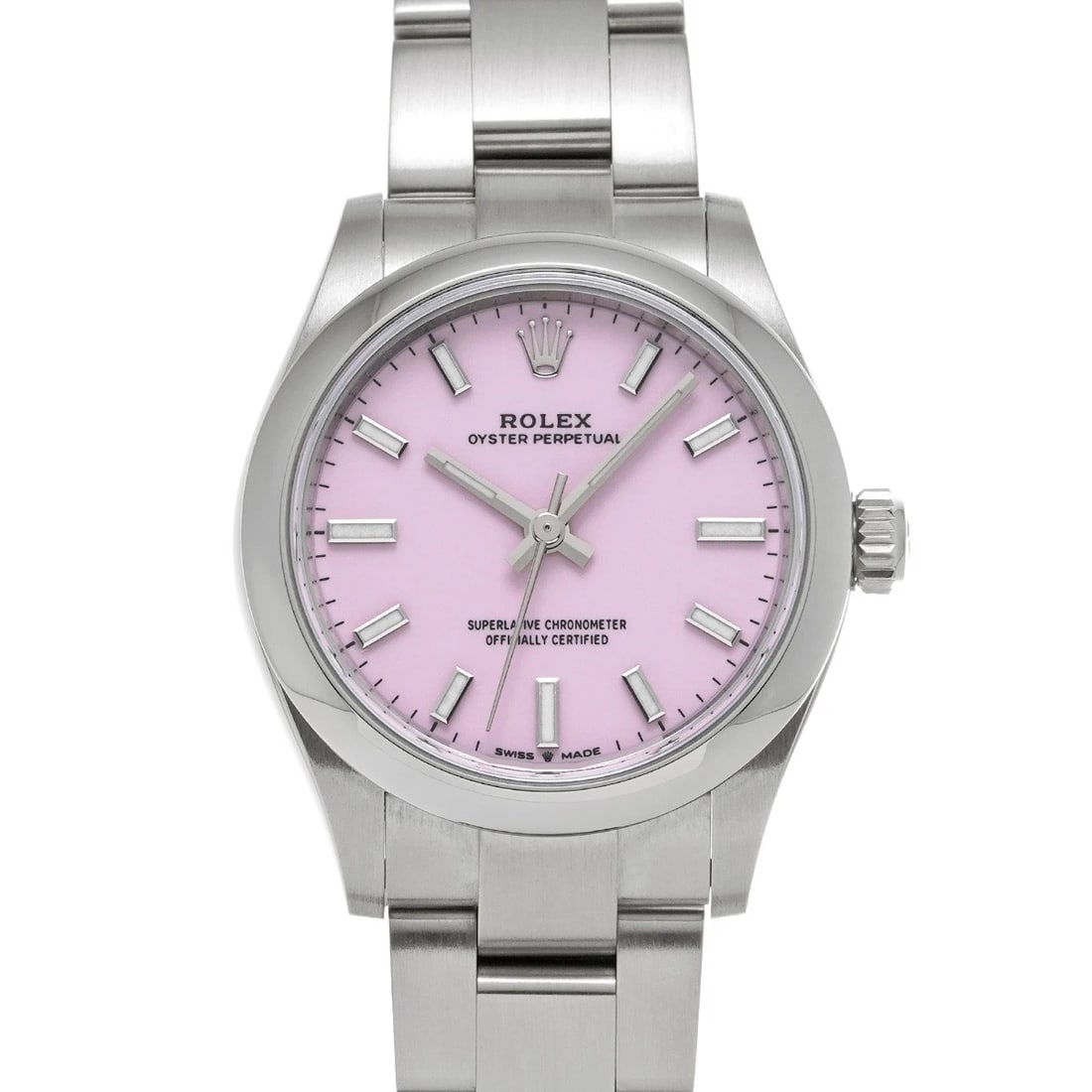 ROLEX OYSTER PERPETUAL 31 CANDY PINK WATCH: ROLEX Oyster Perpetual 31 Candy pink Watch Brand: ROLEX Type/Style: Wristwatch Material: Band Material Stainless steel, Case Material Stainless steel Color: Dial Color Candy pink Size: Case Size