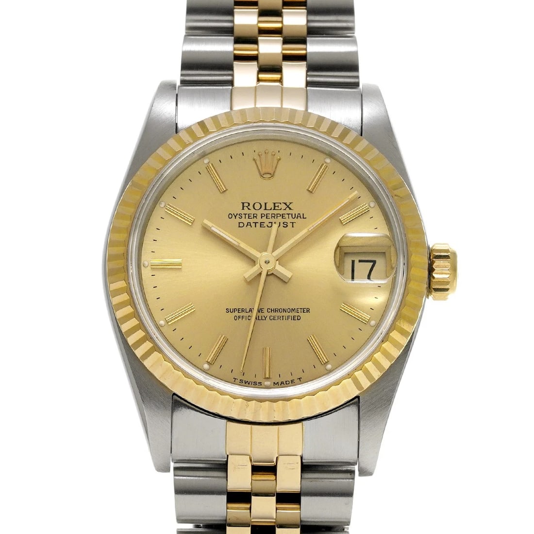 ROLEX DATEJUST CHAMPAGNE WATCH: ROLEX Datejust Champagne Watch Brand: ROLEX Type/Style: Wristwatch Material: Band Material Stainless steel/Yellow Gold, Case Material Stainless steel Color: Dial Color Champagne Size: Case Size