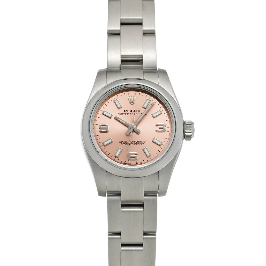 ROLEX OYSTER PERPETUAL 26 PINK WATCH: ROLEX Oyster Perpetual 26 pink Watch Brand: ROLEX Type/Style: Wristwatch Material: Band Material Stainless steel, Case Material Stainless steel Color: Dial Color pink Size: Case Size H/about 26mm