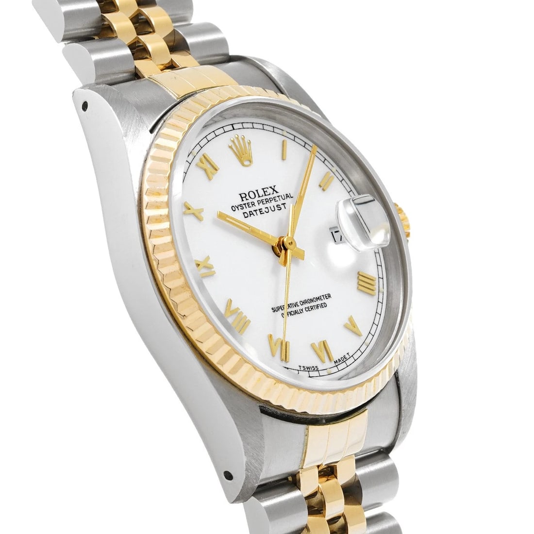 ROLEX DATEJUST WHITE WATCH - 3