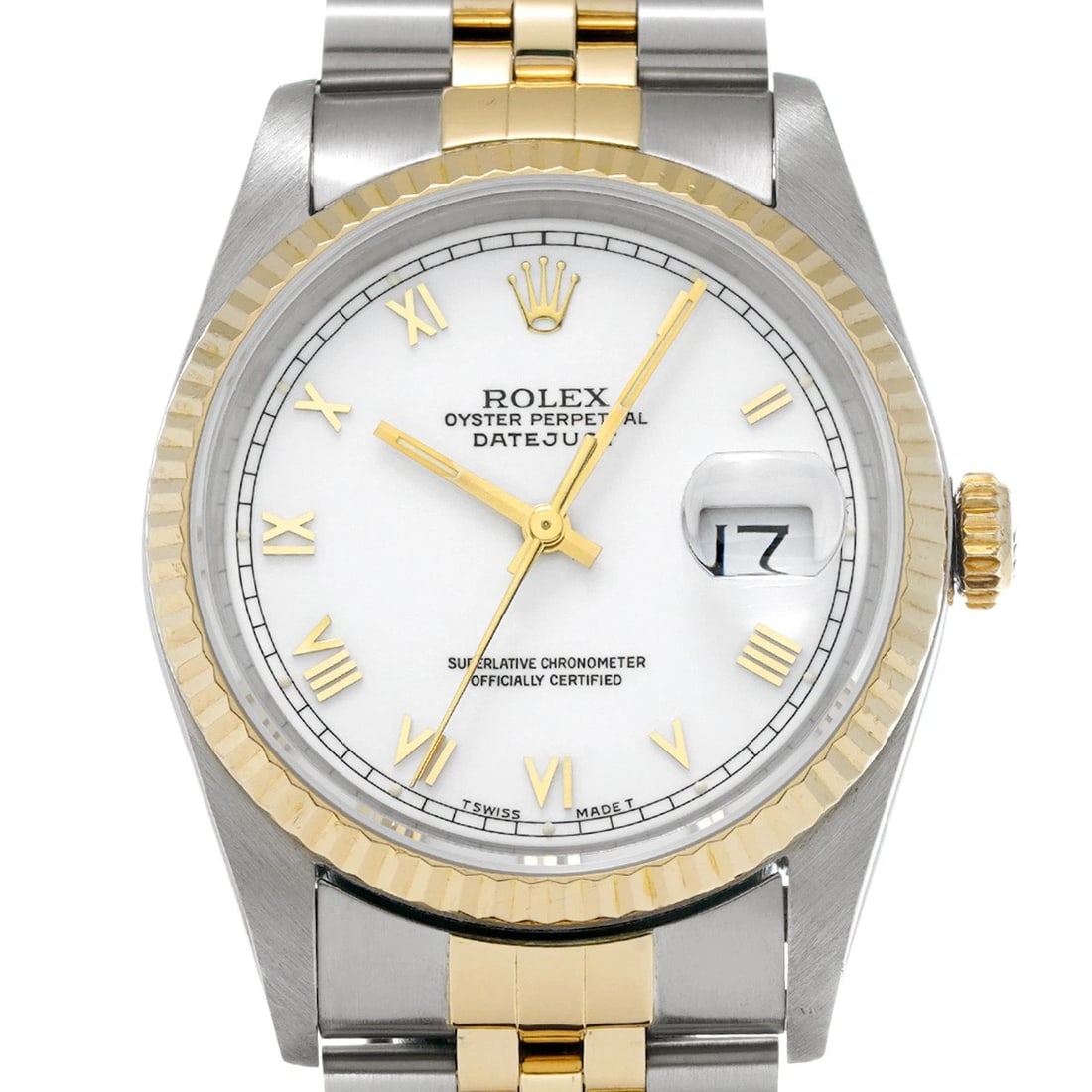 ROLEX DATEJUST WHITE WATCH - 4