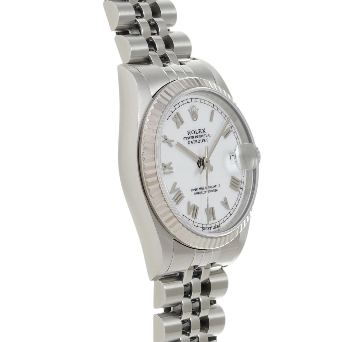 ROLEX DATEJUST WHITE WATCH - 3