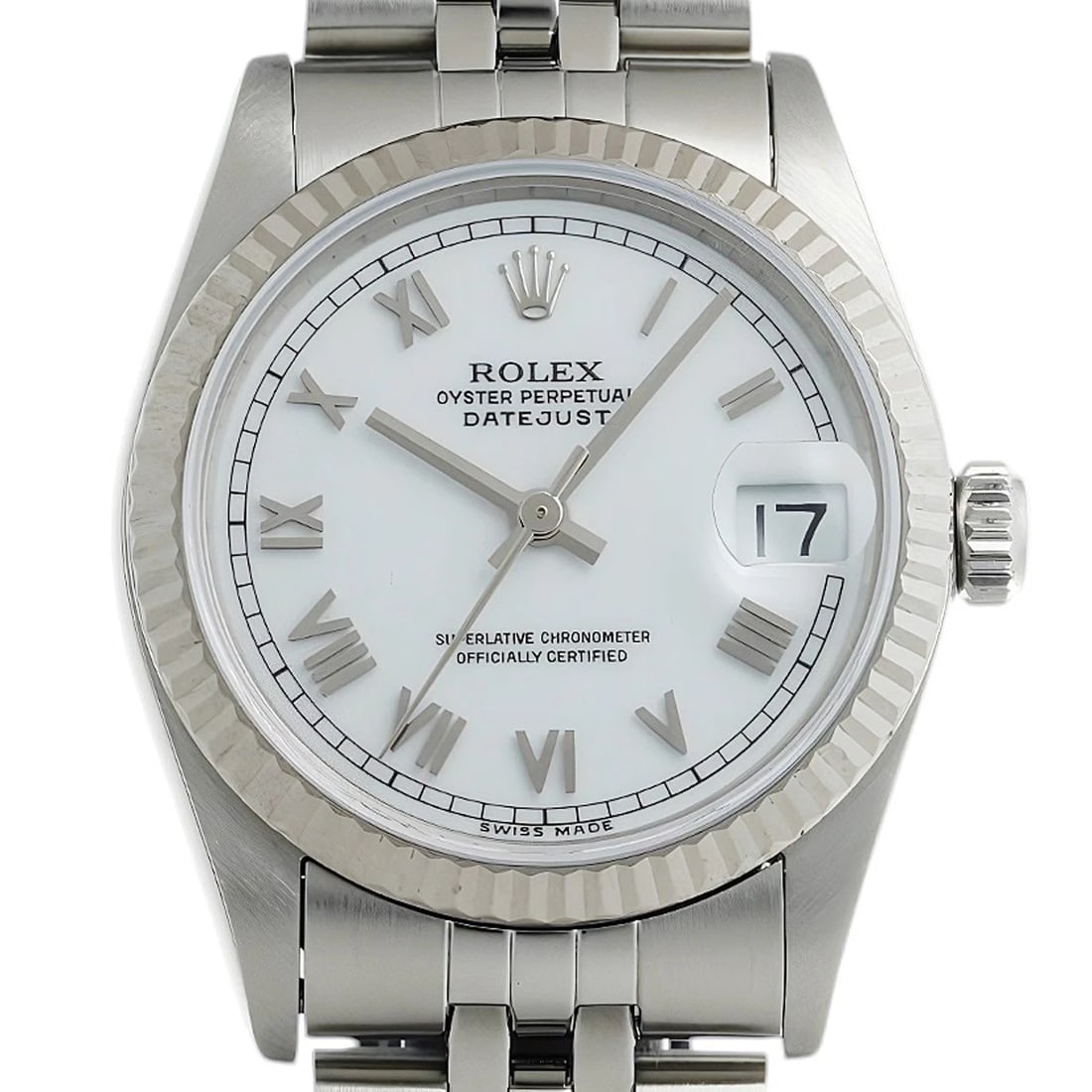 ROLEX DATEJUST WHITE WATCH - 4