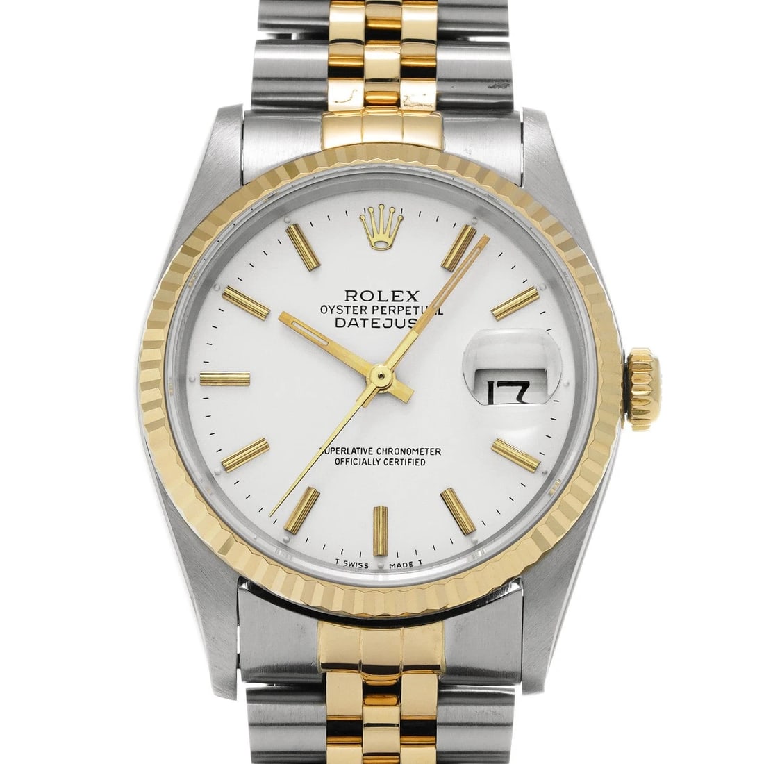 ROLEX DATEJUST WHITE WATCH: ROLEX Datejust white Watch Brand: ROLEX Type/Style: Wristwatch Material: Band Material Stainless steel/Yellow Gold, Case Material Stainless steel Color: Dial Color white Size: Case Size H/about 36mm