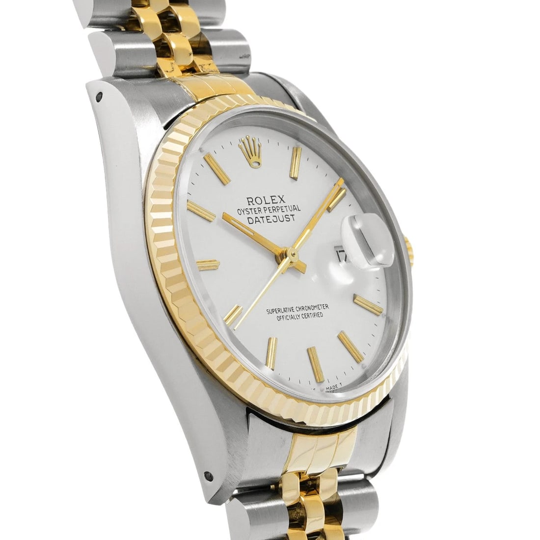 ROLEX DATEJUST WHITE WATCH - 3