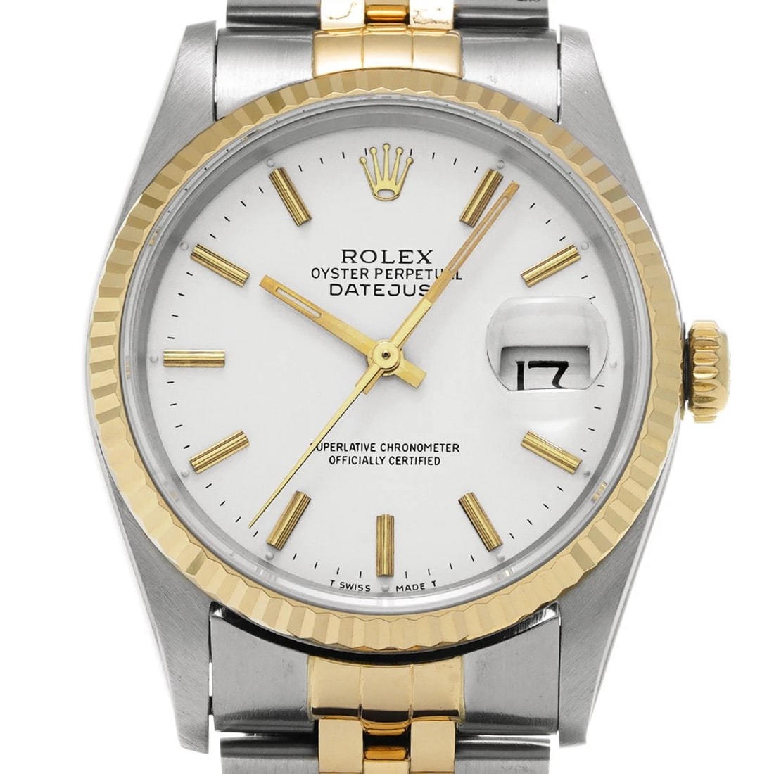 ROLEX DATEJUST WHITE WATCH - 4