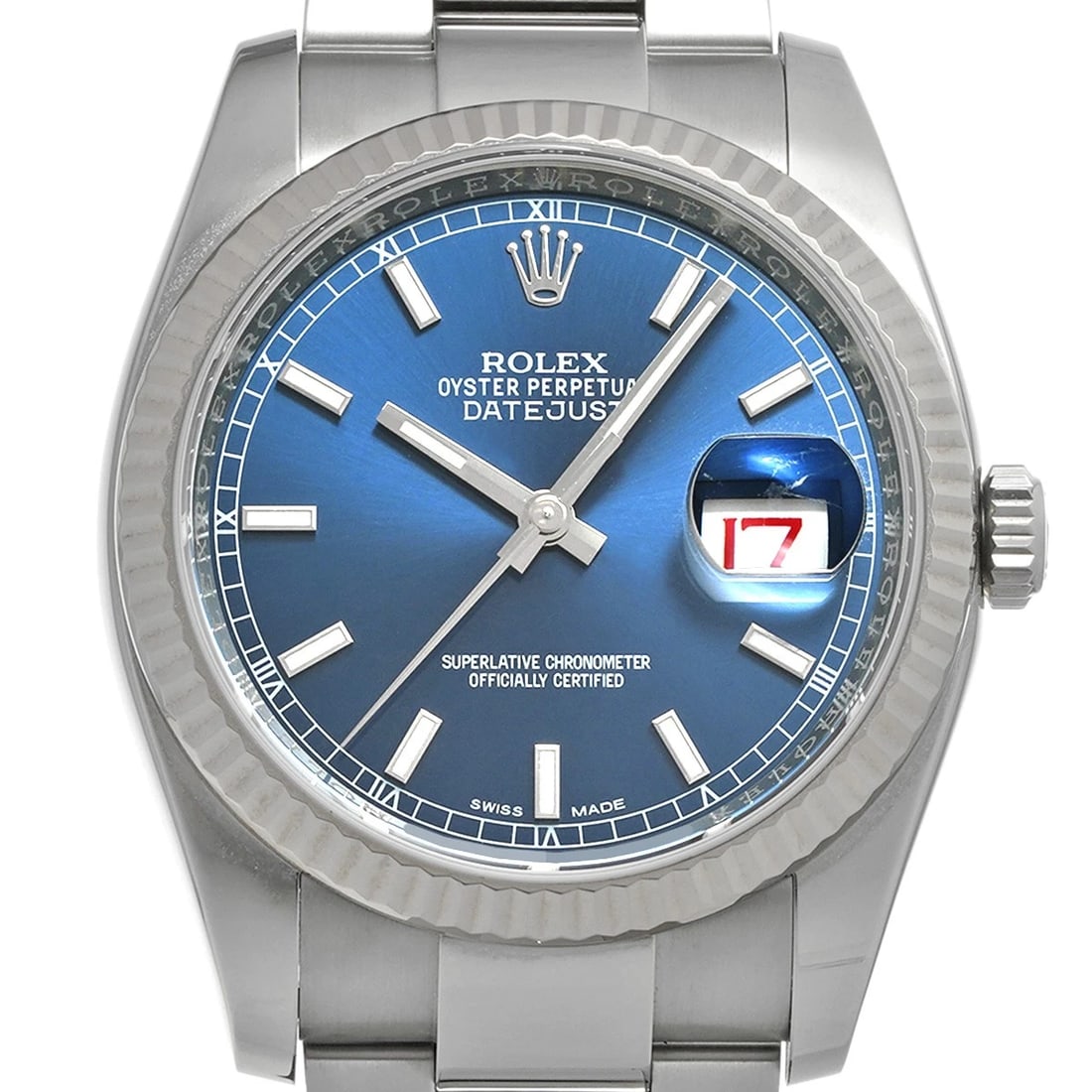 ROLEX DATEJUST BLUE WATCH - 4