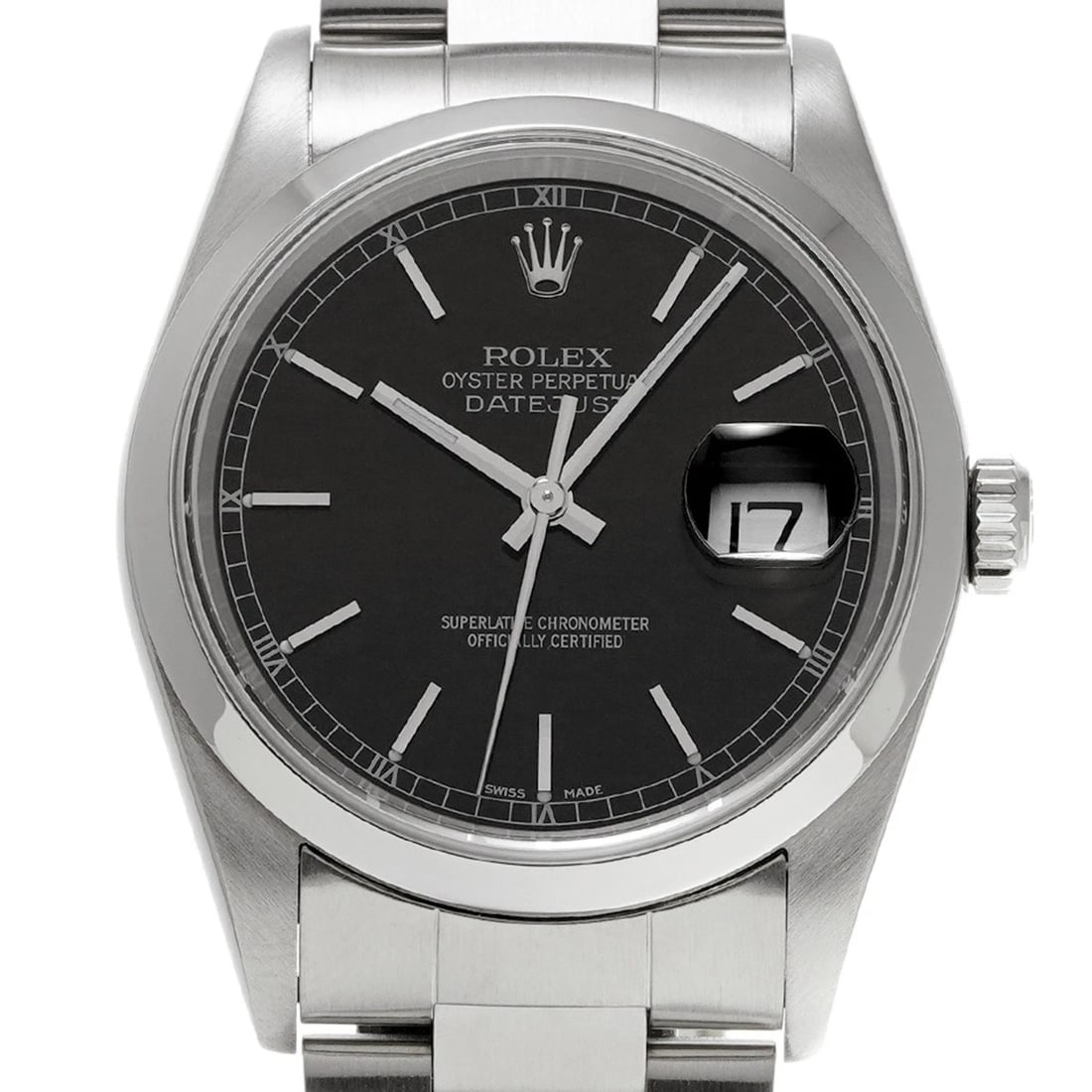 ROLEX DATEJUST BLACK WATCH - 4