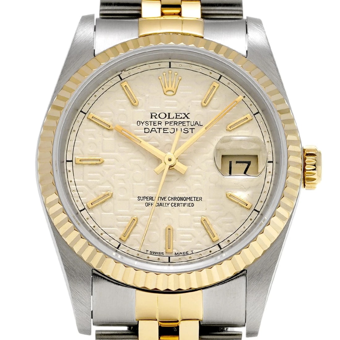 ROLEX DATEJUST IVORY COMPUTER WATCH - 4