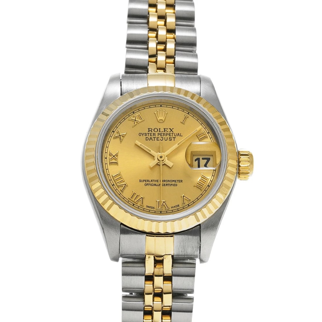 ROLEX DATEJUST CHAMPAGNE WATCH: ROLEX Datejust Champagne Watch Brand: ROLEX Type/Style: Wristwatch Material: Band Material Stainless steel/Yellow Gold, Case Material Stainless steel Color: Dial Color Champagne Size: Case Size H/abou