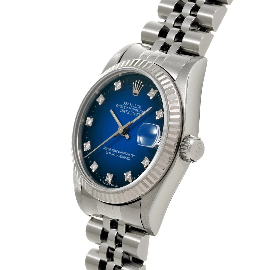 ROLEX DATEJUST BLUE/DIAMOND WATCH - 2