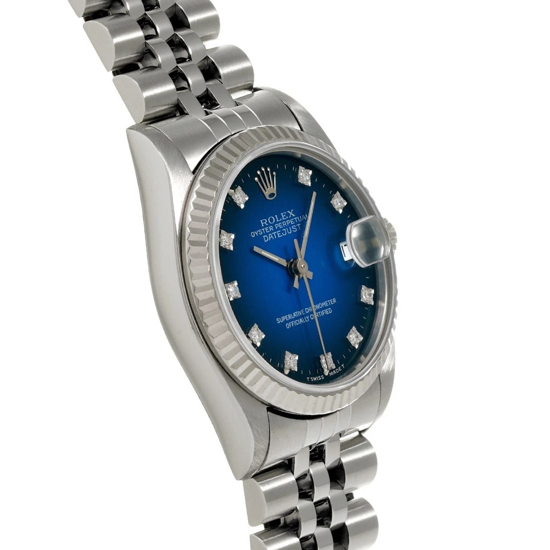 ROLEX DATEJUST BLUE/DIAMOND WATCH - 3
