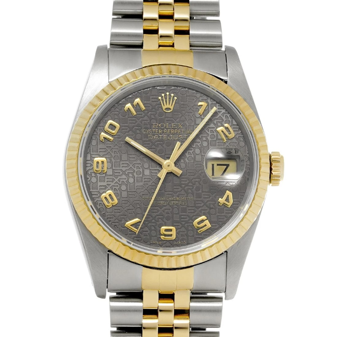 ROLEX DATEJUST BLACK COMPUTER WATCH: ROLEX Datejust Black computer Watch Brand: ROLEX Type/Style: Wristwatch Material: Band Material Stainless steel/Yellow Gold, Case Material Stainless steel Color: Dial Color Black computer Size: Case