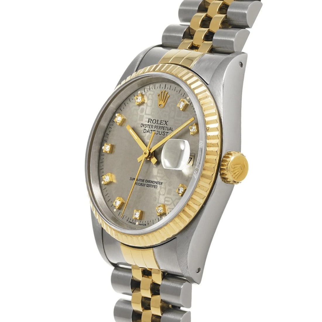 ROLEX DATEJUST GRAY COMPUTER/DIAMOND WATCH - 2