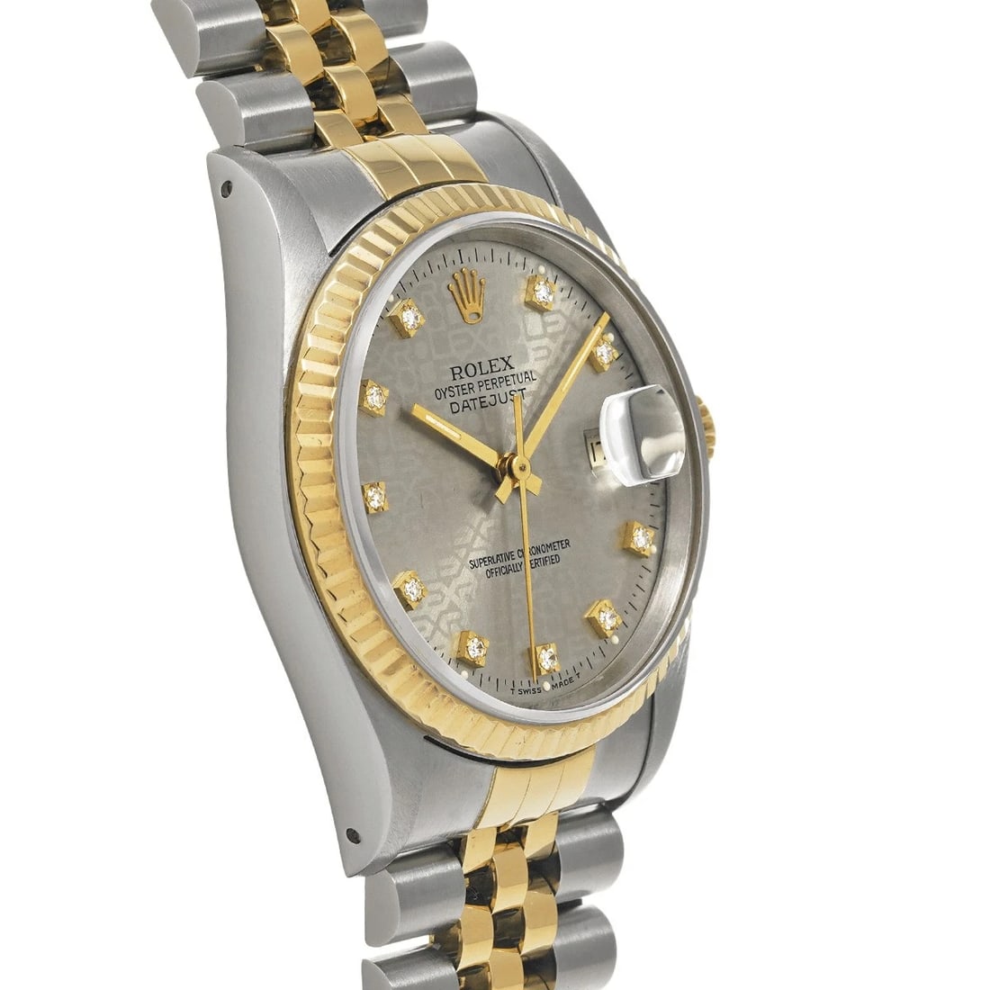 ROLEX DATEJUST GRAY COMPUTER/DIAMOND WATCH - 3