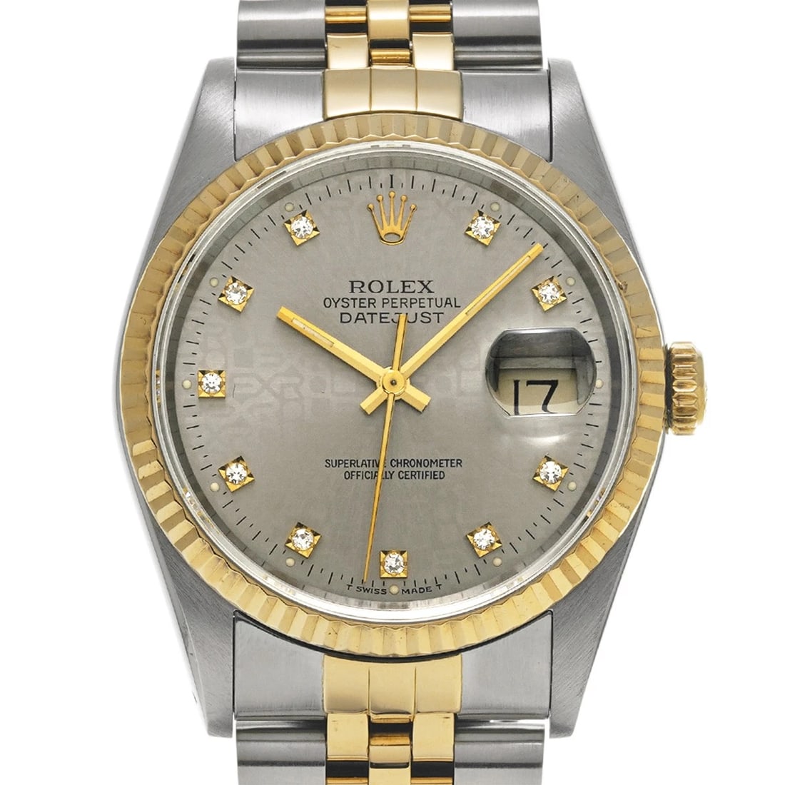 ROLEX DATEJUST GRAY COMPUTER/DIAMOND WATCH - 4