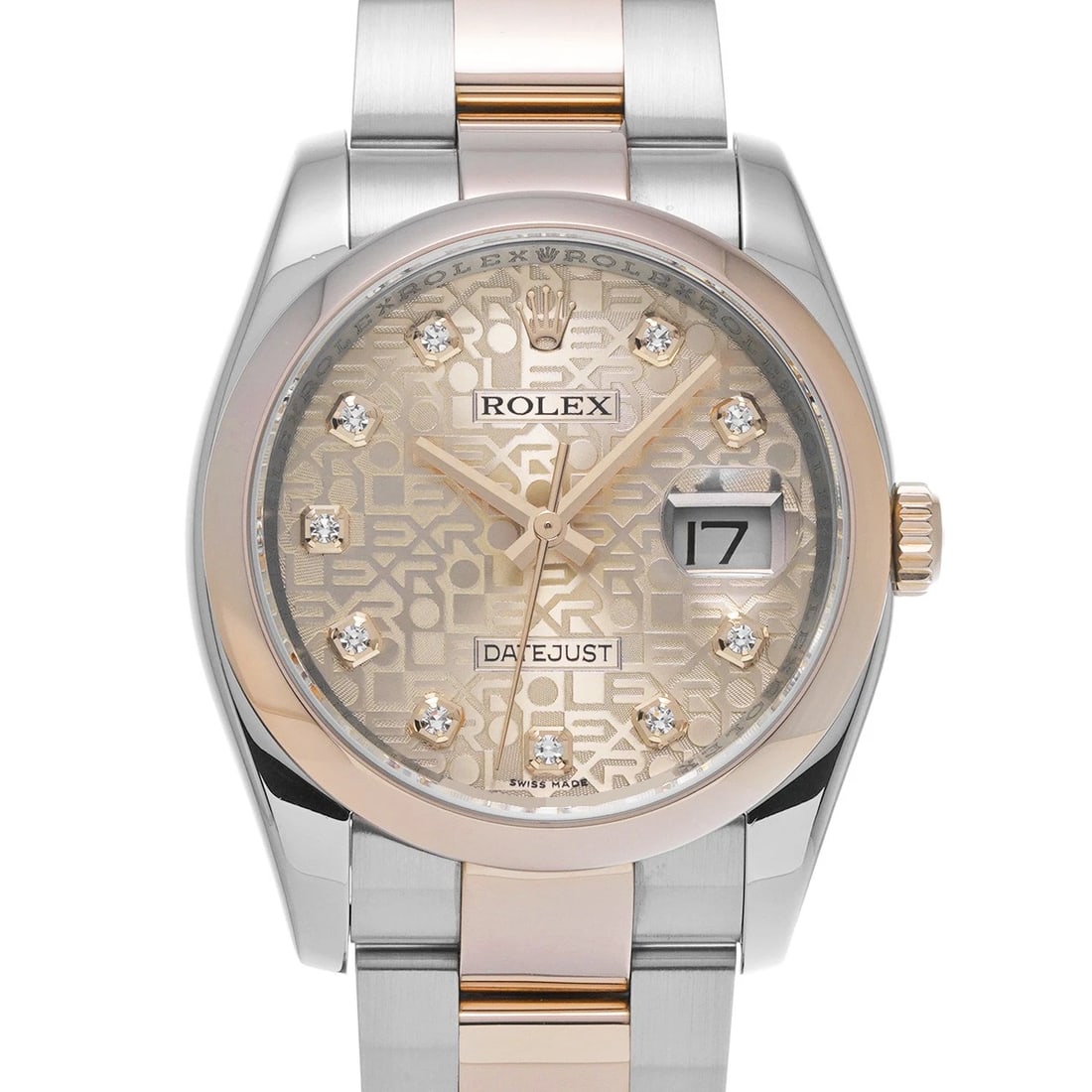 ROLEX DATEJUST PINK COMPUTER/DIAMOND WATCH (1 of 4)