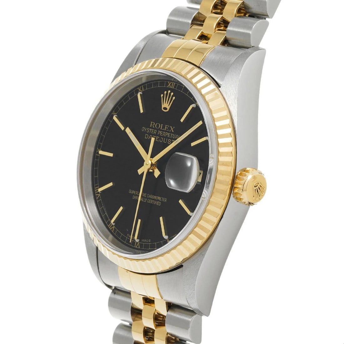 ROLEX DATEJUST BLACK WATCH - 2