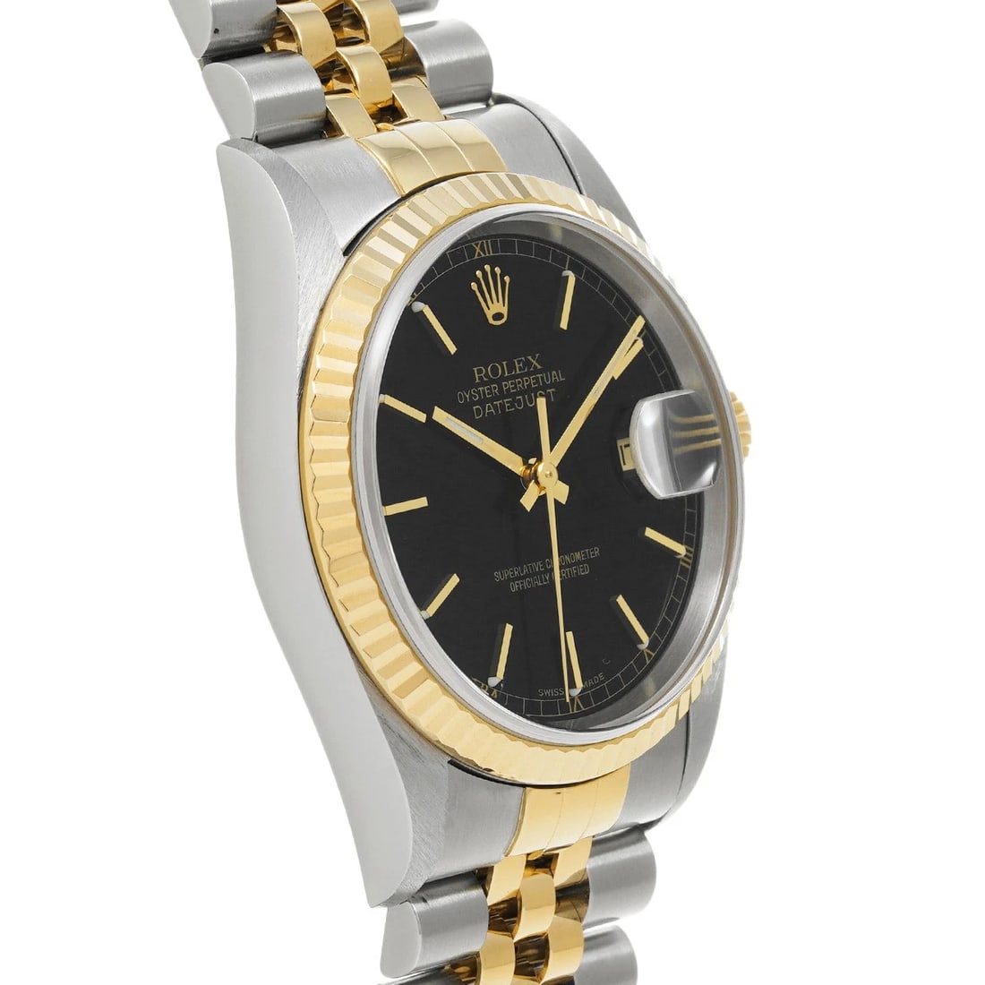 ROLEX DATEJUST BLACK WATCH - 3