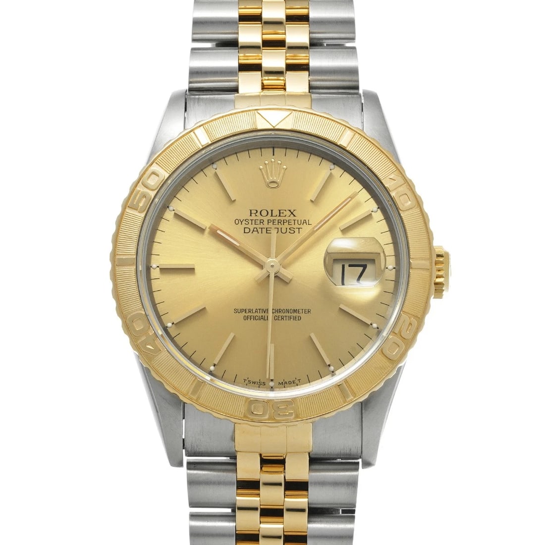 ROLEX DATEJUST THUNDERBIRD CHAMPAGNE WATCH: ROLEX Datejust Thunderbird Champagne Watch Brand: ROLEX Type/Style: Wristwatch Material: Band Material Stainless steel/Yellow Gold, Case Material Stainless steel Color: Dial Color Champagne Size: