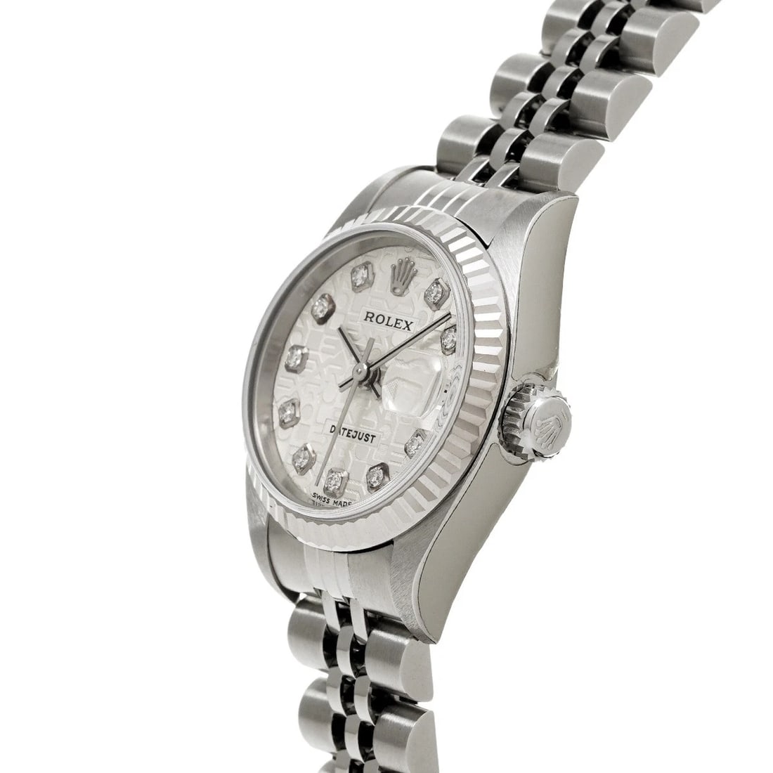ROLEX DATEJUST SILVER COMPUTER/DIAMOND WATCH - 2