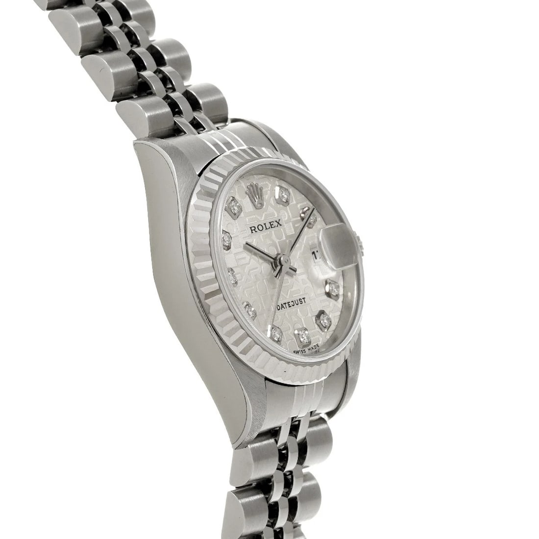ROLEX DATEJUST SILVER COMPUTER/DIAMOND WATCH - 3