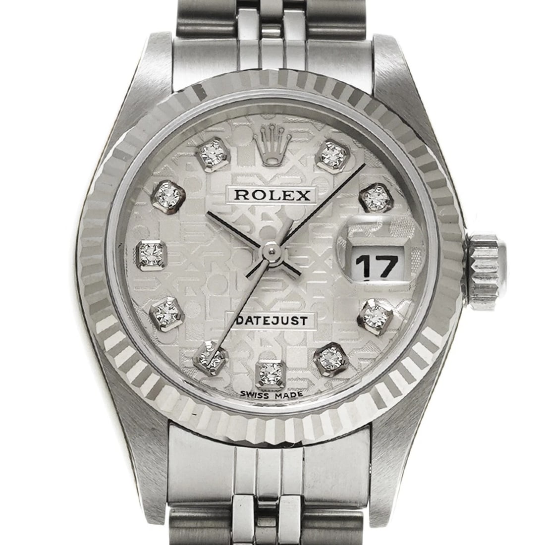 ROLEX DATEJUST SILVER COMPUTER/DIAMOND WATCH - 4