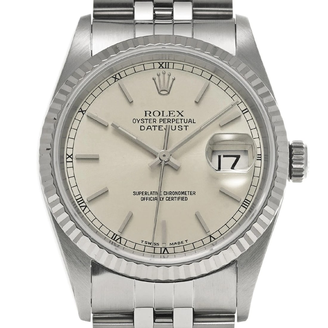 ROLEX DATEJUST SILVER WATCH - 4
