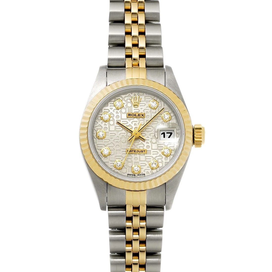 ROLEX DATEJUST SILVER COMPUTER/DIAMOND WATCH: ROLEX Datejust Silver computer/diamond Watch Brand: ROLEX Type/Style: Wristwatch Material: Band Material Stainless steel/Yellow Gold, Case Material Stainless steel Color: Dial Color Silver computer