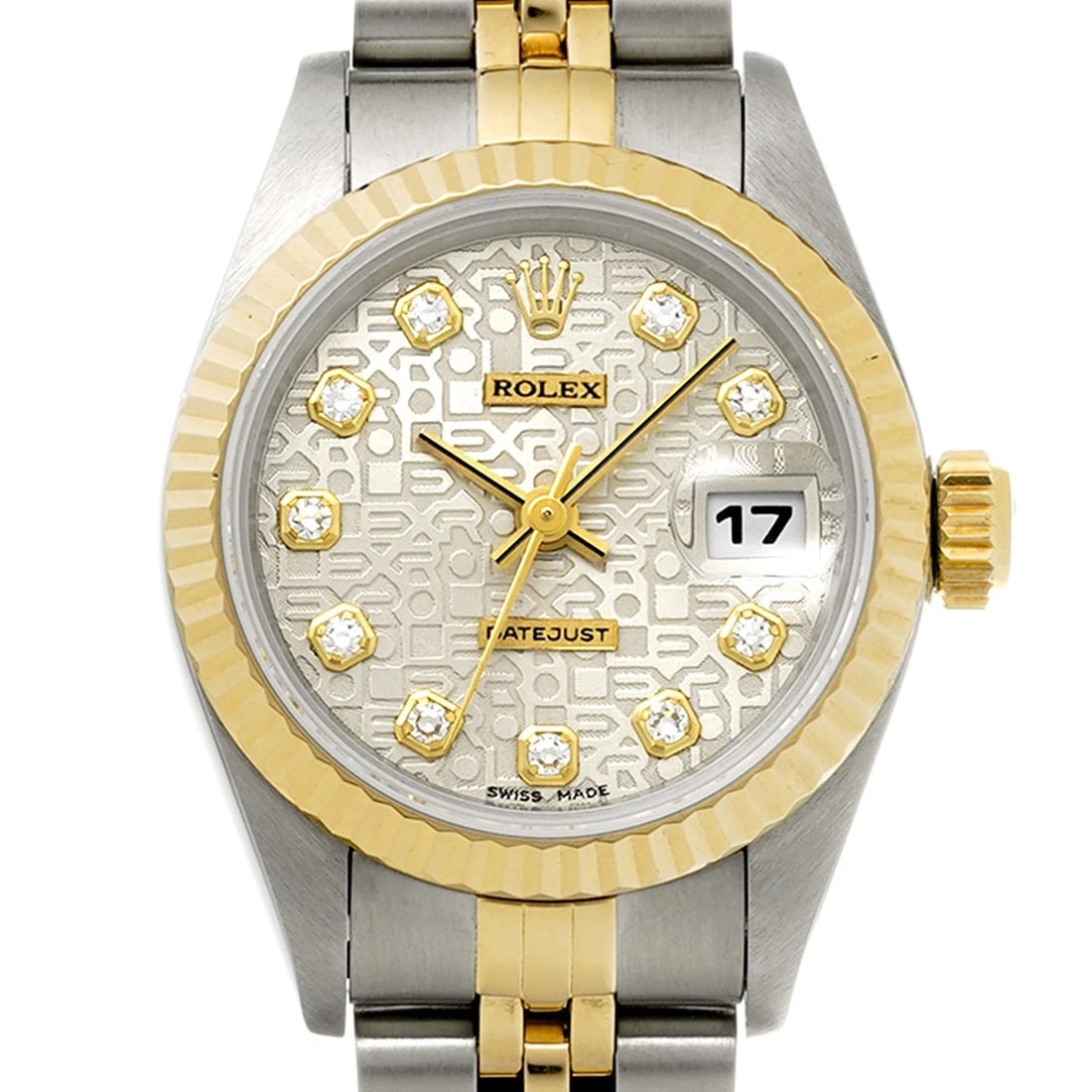 ROLEX DATEJUST SILVER COMPUTER/DIAMOND WATCH - 4