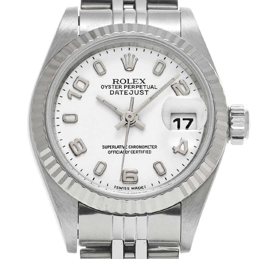 ROLEX DATEJUST WHITE WATCH - 4