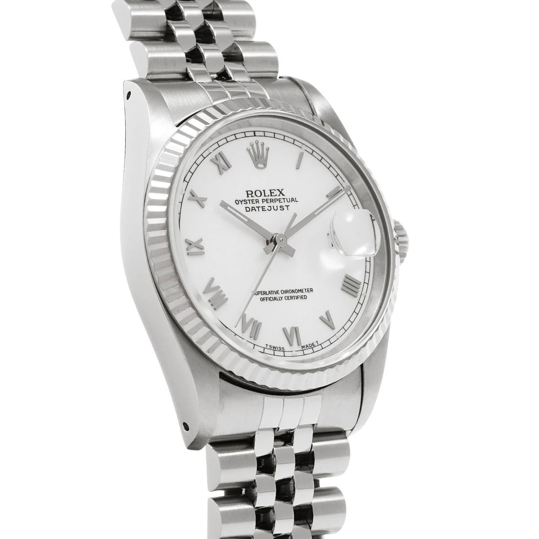 ROLEX DATEJUST WHITE WATCH - 3