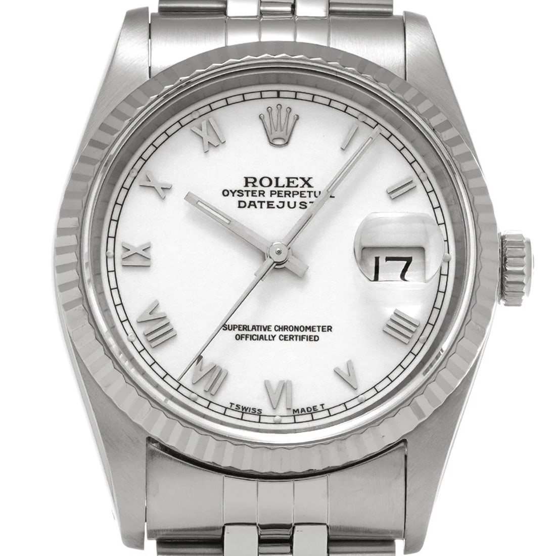 ROLEX DATEJUST WHITE WATCH - 4