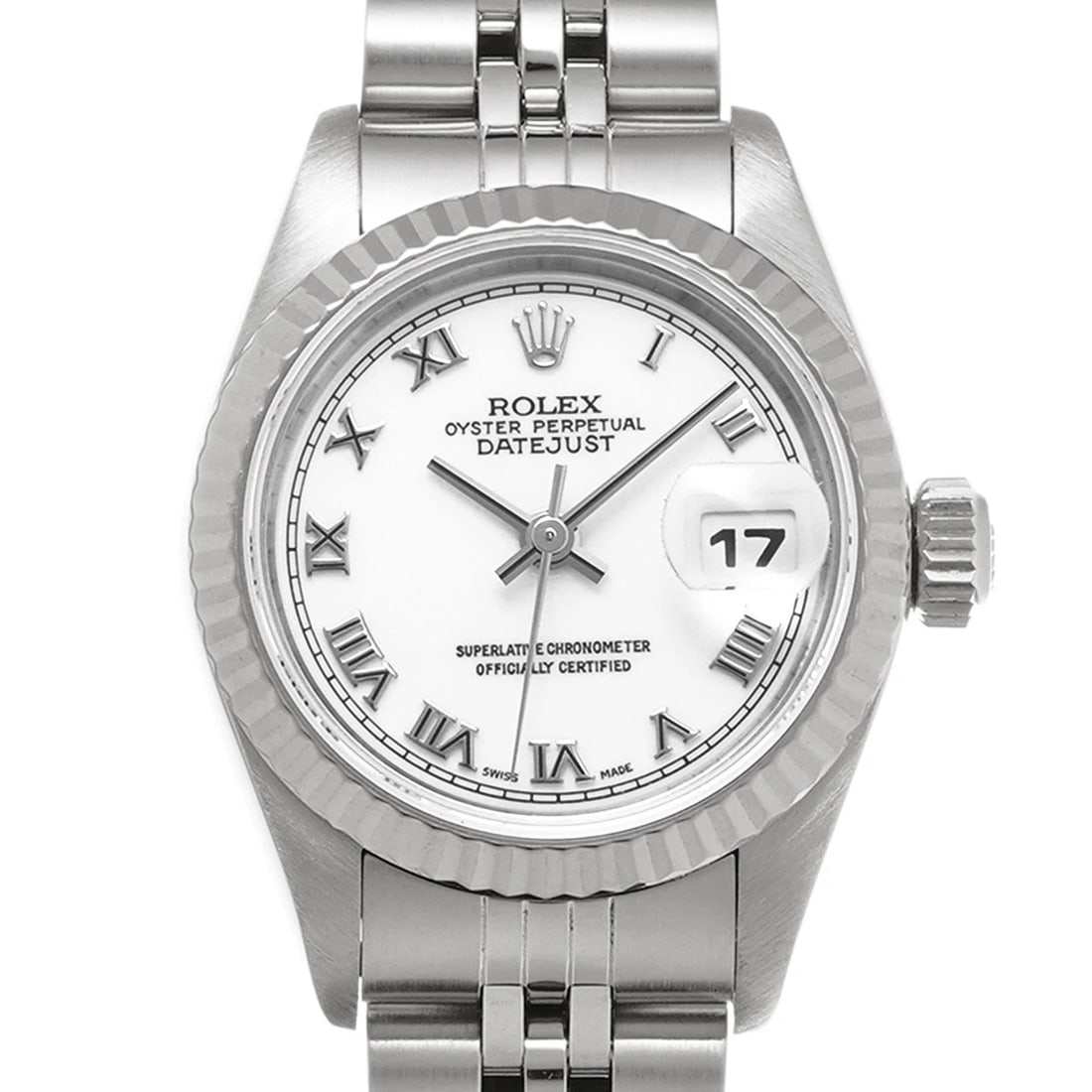 ROLEX DATEJUST WHITE WATCH - 4