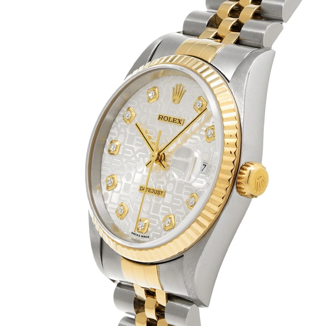 ROLEX DATEJUST SILVER COMPUTER/DIAMOND WATCH - 2