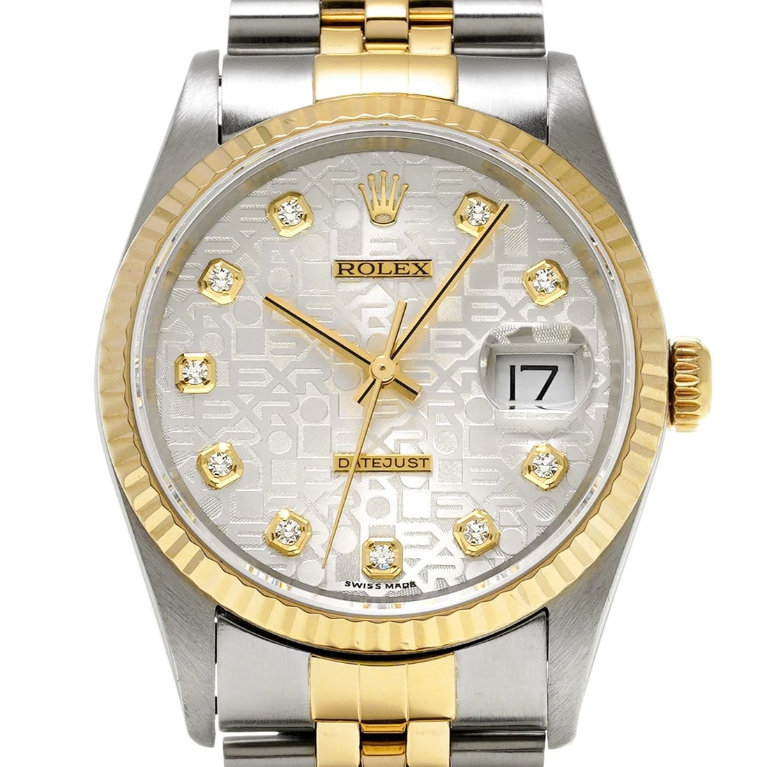 ROLEX DATEJUST SILVER COMPUTER/DIAMOND WATCH - 4